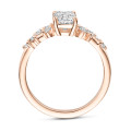 2.00 carat solitaire cluster ring in yellow gold with an emerald cut diamond
