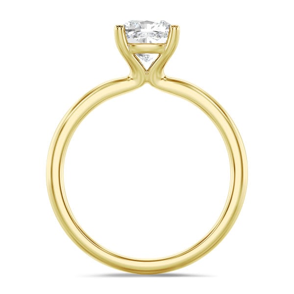 2.00 quilates anillo solitario diamante cojín cultivado en laboratorio en oro amarillo