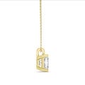 2.00 quilates colgante solitario diamante princesa cultivado en laboratorio en oro amarillo