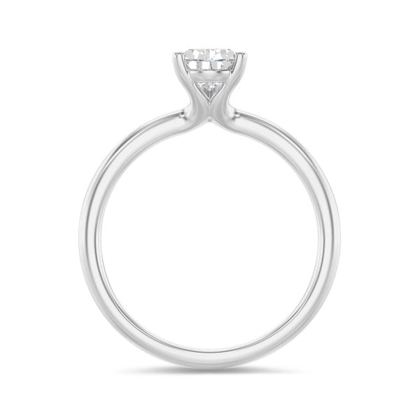 Anillos de compromiso - 1.50 quilates anillo solitario en oro blanco con diamante pera cultivado en laboratorio