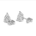 4.00 quilates pendientes solitario diamante talla pera cultivado en laboratorio en oro blanco