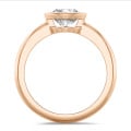 2.00 quilates anillo solitario en oro rojo con un diamante redondo cultivado en laboratorio