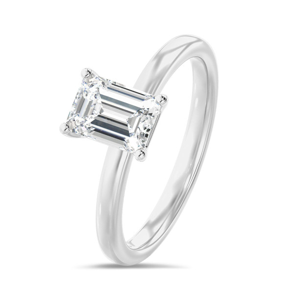 Search all PLP - 1.50 quilates anillo solitario diamante talla esmeralda cultivado en laboratorio en oro blanco