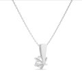 1.00 quilates colgante solitario en oro blanco con diamante redondo cultivado en laboratorio