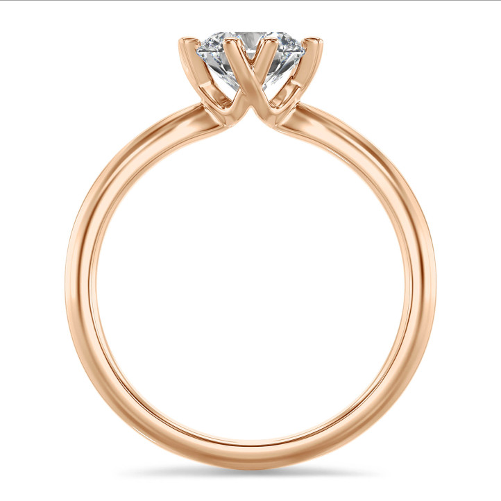 2.50 quilates anillo solitario diamante cultivado en laboratorio en oro rojo