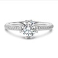 2.50 quilates anillo solitario diamante cultivado en laboratorio de oro blanco con diamantes laterales cultivados en laboratorio