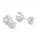 3.00 quilates pendientes solitario en oro blanco con ocho garras