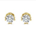 3.00 quilates pendientes solitario en oro amarillo con ocho garras