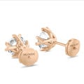 4.00 quilates pendientes solitario en oro rojo con ocho garras