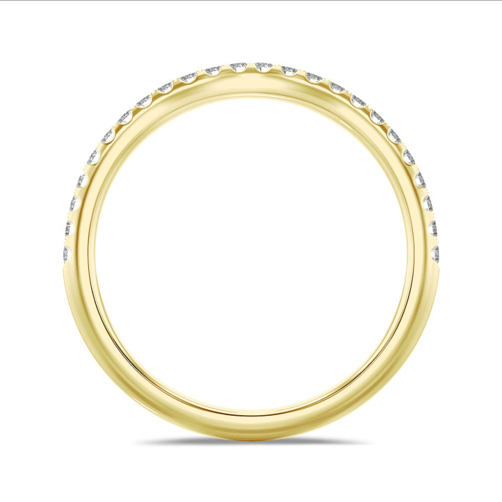 0.25 quilates alianza curva (media banda) en oro amarillo con diamantes cultivados en laboratorio
