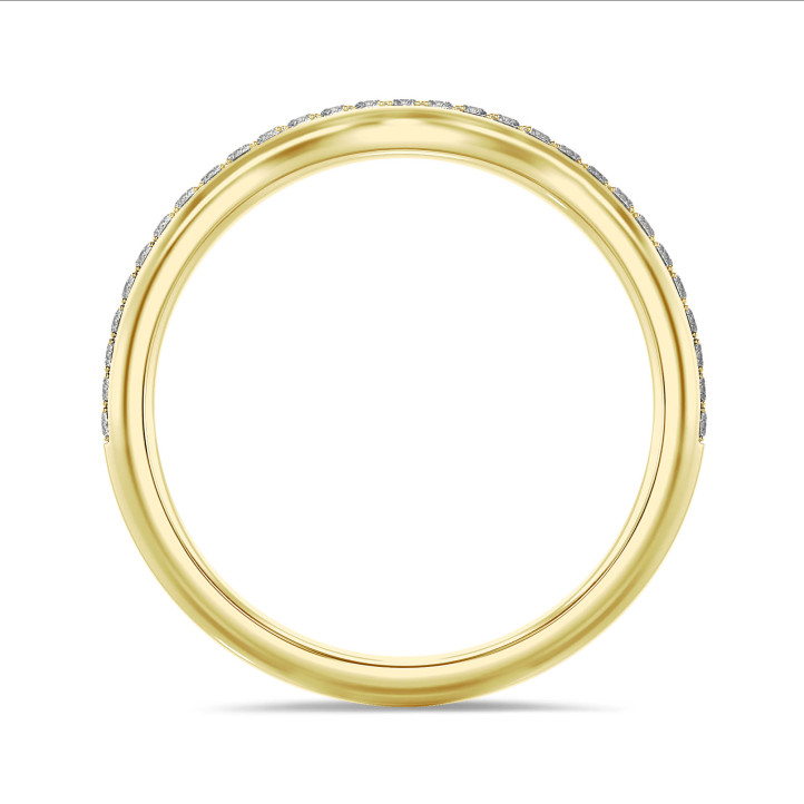 0.23 quilates alianza curva (media banda) en oro amarillo con diamantes cultivados en laboratorio