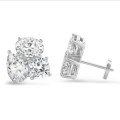 6.00 quilates pendientes trilogía de diamantes cultivados en laboratorio en oro blanco