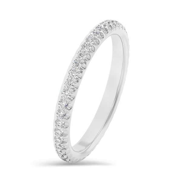 Anillos - 0.55 quilates alianza de diamantes cultivados en laboratorio (banda completa) en oro blanco