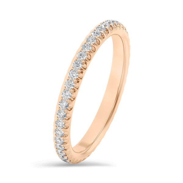 0.55 quilates alianza de diamantes cultivados en laboratorio (banda completa) en oro rojo