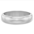 Anillo de boda con superficie esférica de 5.00 mm en oro blanco