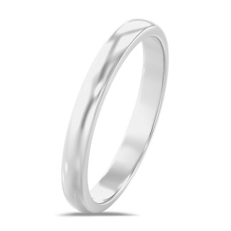 Anillo de boda con superficie esférica ligeramente de 3.00 mm en oro blanco