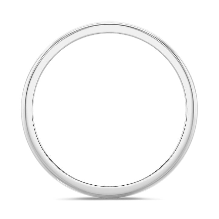 Anillo de boda con superficie esférica ligeramente de 3.00 mm en oro blanco