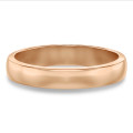 Anillo de boda con superficie esférica ligeramente de 4.00 mm en oro rojo