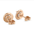 2.00 quilates pendientes diamantes halo en oro rojo con diamantes cultivados en laboratorio