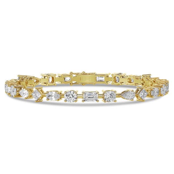 Novedades - 7.50 quilates pulsera de diamantes cultivados en laboratorio en oro amarillo