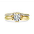 1.00 quilates anillo solitario diamante cultivado en laboratorio en oro amarillo