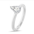 5.00 quilates anillo solitario en oro blanco con diamante pera cultivado en laboratorio