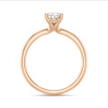 5.00 quilates anillo solitario en oro rojo con diamante pera cultivado en laboratorio