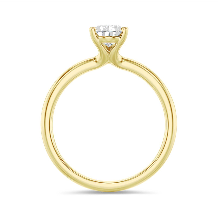 5.00 quilates anillo solitario en oro amarillo con diamante pera cultivado en laboratorio