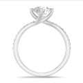 5.00 quilates anillo solitario diamante cultivado en laboratorio en platino con diamantes en los lados cultivados en laboratorio