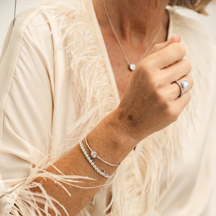 6.60 quilates pulsera rivièra en oro rojo con diamantes cultivados en laboratorio