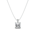 1.00 quilates colgante solitario diamante de corte asscher cultivado en laboratorio en oro blanco