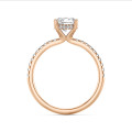 1.00 quilates anillo solitario en oro rojo con halo oculto