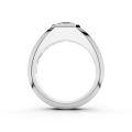 2.00 quilates anillo de sello con diamante talla asscher cultivado en laboratorio en platino