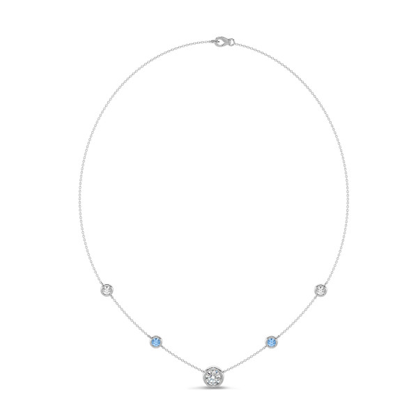 Gargantilla - 2.30 quilates colgante satélite en oro blanco con diamantes cultivados en laboratorio
