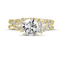 1.00 quilates anillo solitario apilable de oro amarillo con un diamante redondo con diseño marquesa