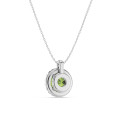 Collar halo con diamante cultivado en laboratorio Fancy Vivid Green de 1,00 quilates en oro blanco