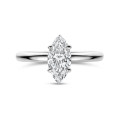 2.00 quilates anillo solitario en oro blanco con diamante marquesa cultivado en laboratorio
