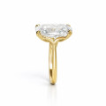 Anillo único con diamante lab-grown de 10,14 ct talla Elongated Old Mine Cushion en oro amarillo