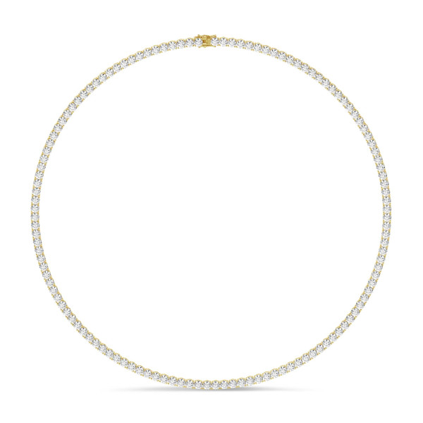 Colliers - Collier rivière avec diamants synthétiques de 14.60 carats or jaune