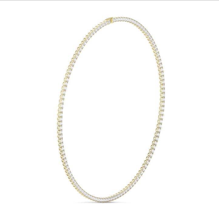 Collier rivière avec diamants synthétiques de 14.60 carats or jaune