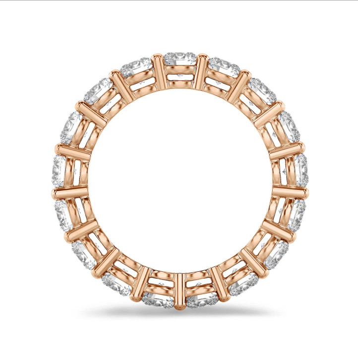 Bague alliance avec diamants synthétiques de 3.40 carat en or rouge