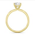 1.20 carat bague solitaire avec un diamant synthétique coussin en or jaune