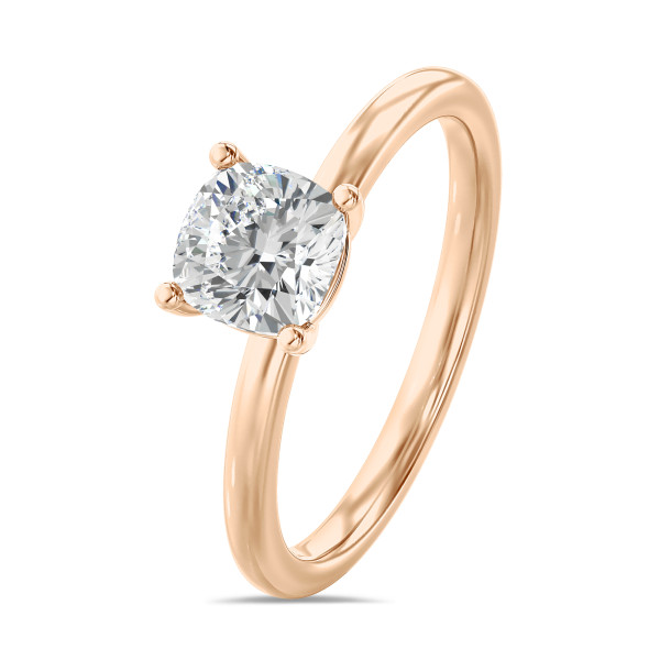2.00 carat bague solitaire avec un diamant synthétique coussin en or rouge