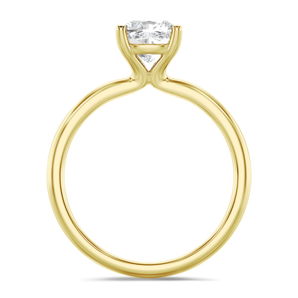 3.00 carat bague solitaire avec un diamant synthétique coussin en or jaune
