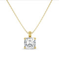 2.00 carat Pendentif solitaire avec diamant synthétique de forme coussin en or jaune