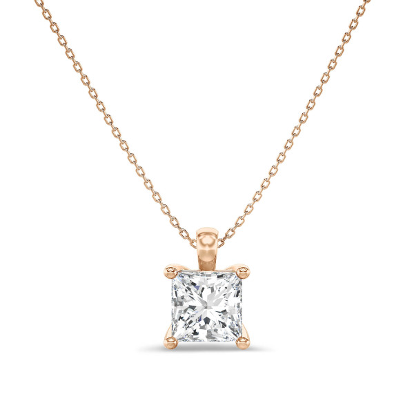 Search all PLP - 1.00 carat Pendentif solitaire avec diamant de laboratoire princesse en or rouge