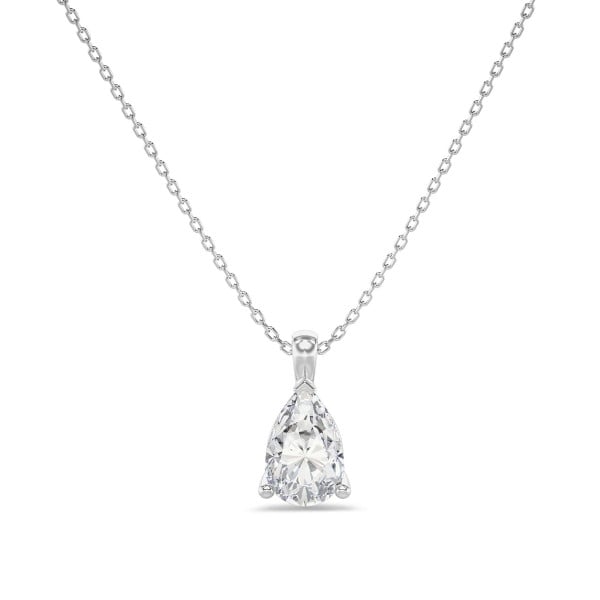 Search all PLP - 1.00 carat Pendentif solitaire avec diamant de laboratoire poire en or blanc