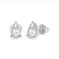 4.00 carats Boucles d'oreilles en or blanc avec diamant de laboratoire poire solitaire