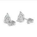 4.00 carats Boucles d'oreilles en or blanc avec diamant de laboratoire poire solitaire