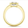 1.20 carats bague solitaire en or jaune avec un diamant de laboratoire rond